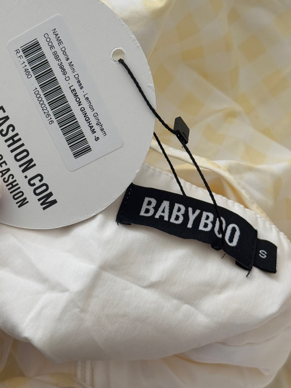 Halter Gingham Mini Dress in Pale Yellow - Picture 3 of 5